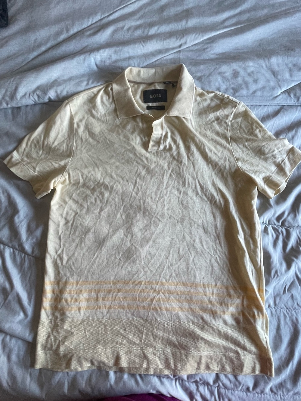 BOSS Men's Polo Shirt in soft yellow